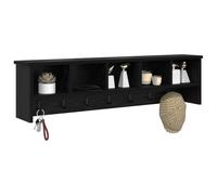 vidaXL Wall-Mounted Coat Rack with Shelf Black Oak 100 x 16 x 26 cm, Modern, Wall-Mounted Coat Rack, Functional Shelf for Entryway, Space-Saving Indoor Storage, Stylish Furniture Solution