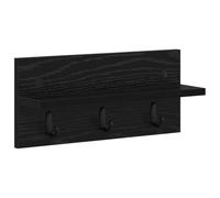 vidaXL Wall-Mounted Coat Rack with Shelf Black oak 40 x 10.5 x 18 cm, Entryway Furniture, Modern Hooks, Functional Storage, Versatile Organizer, Wall Shelving Unit, Stylish Hallway Decor