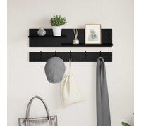 vidaXL Wall-Mounted Coat Rack with Shelf Black Oak 90 x 15 x 36 cm
