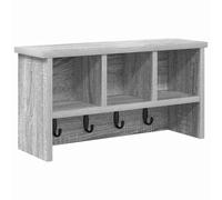 vidaXL Wall-Mounted Coat Rack with Shelf Grey sonoma 50 x 16 x 26 cm, Hallway, Modern Coat Rack, Multi-Functional Entryway Organizer, Rectangular Wall Shelves, Space Saver Storage Solutions