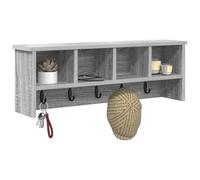 vidaXL Wall-Mounted Coat Rack with Shelf Grey sonoma 75 x 16 x 26 cm