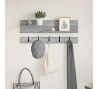 vidaXL Wall-Mounted Coat Rack with Shelf Grey Sonoma 90 x 15 x 36 cm