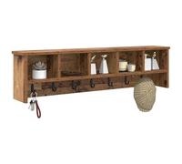 vidaXL Wall-Mounted Coat Rack with Shelf Old Wood 100 x 16 x 26 cm – Modern, Space-Saving