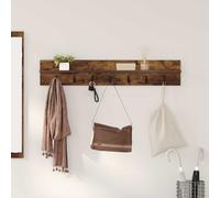 vidaXL Wall-Mounted Coat Rack with Shelf Smoked oak 100 x 10.5 x 18 cm