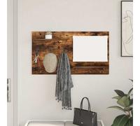 vidaXL Wall-Mounted Coat Rack with Shelf Smoked Oak 90 x 10 x 50 cm