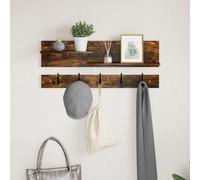 vidaXL Wall-Mounted Coat Rack with Shelf Smoked oak 90 x 15 x 36 cm