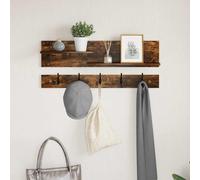 vidaXL Wall-Mounted Coat Rack with Shelf Smoked Oak 90 x 15 x 36 cm