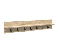 vidaXL Wall-Mounted Coat Rack with Shelf Sonoma oak 100 x 10.5 x 18 cm, Entryway Furniture, Modern Hooks, Functional Storage, Versatile Organizer, Wall Shelving Unit, Stylish Hallway Decor