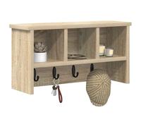vidaXL Coat Rack Wall-Mounted with Shelf – Modern Sonoma Oak – 50 x 16 x 26 cm