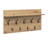 vidaXL Wall Mounted Coat Rack with Storage 80 x 40 x 12 cm Artisan Oak Engineered Wood, Modern Style, Practical Hooks, Suitable Installation, Wear-Resistant, Interior Storage, Colour