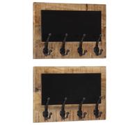 vidaXL Wall-mounted Coat Racks with 4 Hooks 2 pcs, Coat Hook for Hallway Entrywa