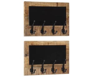 vidaXL Wall-mounted Coat Racks with 4 Hooks 2 pcs, Coat Hook for Hallway Entrywa