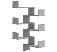 vidaXL Wall-Mounted Corner Shelves - Set of 2 Grey Sonoma Engineered Wood for Living Room, Bedroom - Easy to Clean