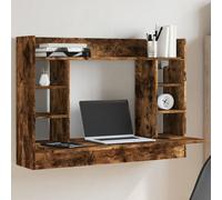 vidaXL Wall-Mounted Desk Smoked Oak 105x48x75 cm Engineered Wood