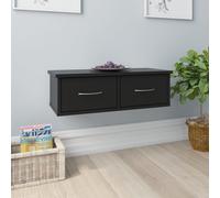 Vidaxl Wall-Mounted Drawer Shelf Black 60X26X18.5 Cm Engineered Wood