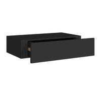 vidaXL Wall-mounted Drawer Shelf Black MDF Wall CabinetFloating Shelf Set