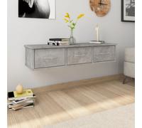 vidaXL Wall-mounted Drawer Shelf Concrete Grey 88x26x18.5 cm Engineered Wood