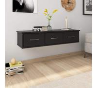 vidaXL Wall-mounted Drawer Shelf Engineered Wood Black Wall Cabinets Shelf