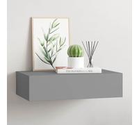 vidaXL Wall-mounted Drawer Shelf Grey 40x23.5x10cm MDF