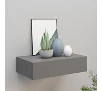 Vidaxl Wall-Mounted Drawer Shelf Grey 40X23.5X10Cm Mdf