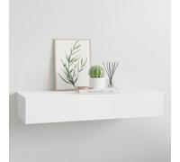 Vidaxl Wall-mounted Drawer Shelf White 60X23.5X10 Cm Mdf, White