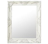 vidaXL Wall Mirror Baroque Style 50x60 cm White UK GF0