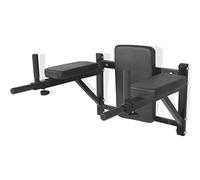 vidaXL Wall-mounted Fitness Dip Station Black Knee & Leg Raise Chin Up Rack
