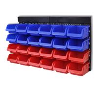 Wall Mounted Garage Tool Organiser Blue and Red Storage Case Cabinet vidaXL