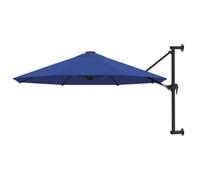 Vidaxl Wall-Mounted Garden Parasol With Metal Pole 300 Cm Blue
