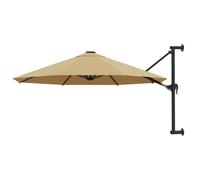 vidaXL Wall-Mounted Garden Parasol with Metal Pole 300 cm Taupe