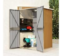 vidaXL Wall-mounted Garden Shed Brown 118x100x178 cm Galvanised Steel
