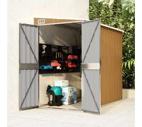 vidaXL Wall-mounted Garden Shed Brown 118x194x178 cm Galvanised Steel
