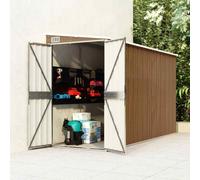 vidaXL Wall-mounted Garden Shed Brown 118x288x178 cm Galvanised Steel UK