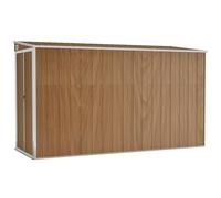 vidaXL Wall-mounted Garden Shed Brown Galvanised Steel Patio Tool Storage Shed