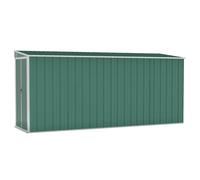 vidaXL Wall-mounted Garden Shed Green Galvanised Steel Patio Tool Storage Shed