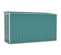 vidaXL Wall-mounted Garden Shed Green Galvanised Steel Patio Tool Storage Shed