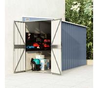 vidaXL Wall-mounted Garden Shed Grey 118x288x178 cm Galvanised Steel, Grey