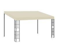 vidaXL Wall-mounted Gazebo Pavilion Canopy Shelter Tent 3x4 m Cream Fabric