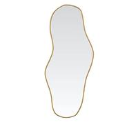 vidaXL Wall-Mounted Gold Mirror- Compact 70x30 cm Design, Durable Glass Material, Clear Reflection - Ideal for Bathroom, Hall and Bedroom Decor