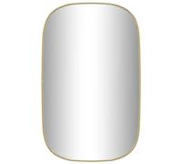 vidaXL Wall-Mounted Gold Mirror - Glass Vanity Mirror with PVC Frame for Bedroom, Bathroom, Hallway - 80x50 cm