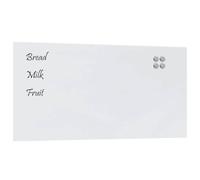 vidaxl Wall-Mounted Magnetic Board 100x50 cm Tempered Glass White - Dry-Erase Board for Office, Home, School - Ideal for Messages, Planning, Ideas