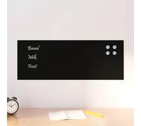 vidaXL Wall-Mounted Magnetic Dry-Erase Board - Black Tempered Glass, 80x30 cm Size - Versatile in Home, Office, School