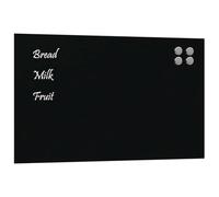 vidaxl Wall-Mounted Magnetic Board Black Tempered Glass 100x60 cm - Organized Dry Erase Writing Panel