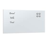 vidaxl Wall-Mounted Magnetic Board White Tempered Glass 60x30 cm - Ideal Notice Board/Message Board for Home/Office