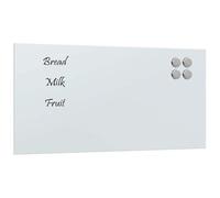 vidaXL Wall-Mounted Magnetic Board - White Tempered Glass - 80x40 cm Dry-Erase Board for Office/Home Use
