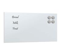 vidaXL Wall-Mounted Magnetic Glass Whiteboard 40x20 cm - Tempered Glass, Smooth Writing, Office/Home Use