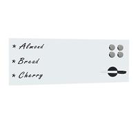 vidaXL Wall Mounted Magnetic Whiteboard Glass 60x20cm Office Writing Board - Tempered Glass Dry-Erase Memo Display