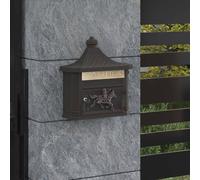 VidaXL Wall Mounted Mailbox Bronze 40.5 X 16 X 45 Cm Cast Aluminum