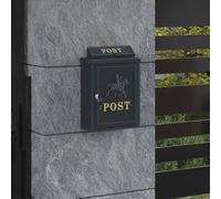 VidaXL Wall Mounted Mailbox Green 29 X 13 X 41 Cm Cast Aluminum