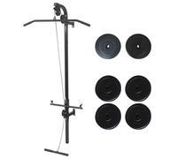 vidaXL Wall-mounted Power Tower with Weight Plates 40kg Pull-up Dip Station
